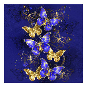 Composition with Sapphire Butterflies Photo Print