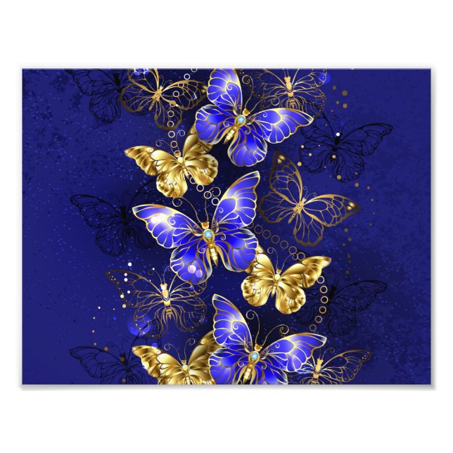 Composition with Sapphire Butterflies Photo Print (Front)