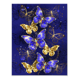 Composition with Sapphire Butterflies Photo Print