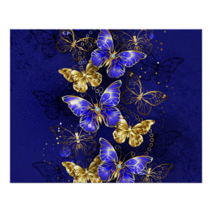 Composition with Sapphire Butterflies Poster
