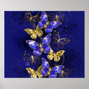 Composition with Sapphire Butterflies Poster