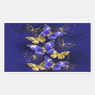 Composition with Sapphire Butterflies Rectangular Sticker