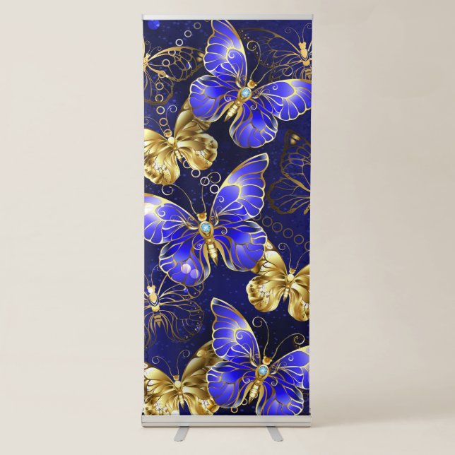 Composition with Sapphire Butterflies Retractable Banner (Front)