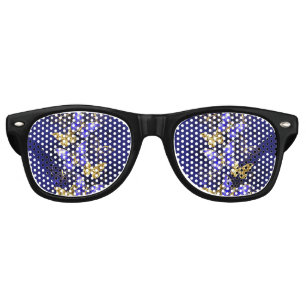 Composition with Sapphire Butterflies Retro Sunglasses