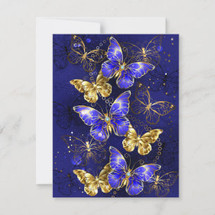 Composition with Sapphire Butterflies RSVP Card