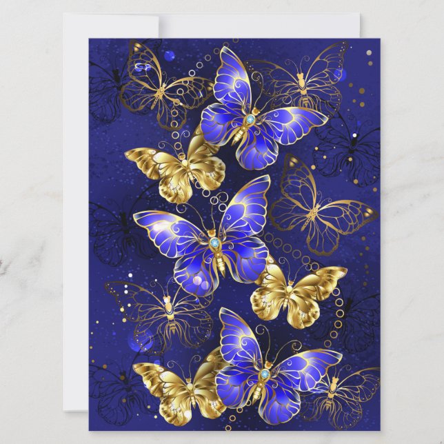 Composition with Sapphire Butterflies Save The Date (Front)