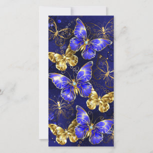 Composition with Sapphire Butterflies Save The Date