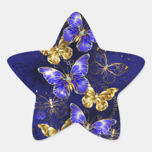 Composition with Sapphire Butterflies Star Sticker