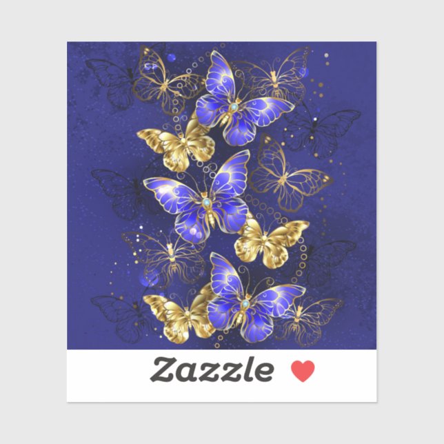 Composition with Sapphire Butterflies Sticker (Sheet)