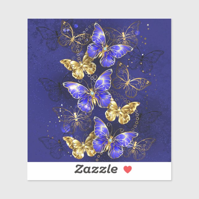 Composition with Sapphire Butterflies Sticker (Sheet)