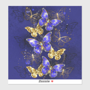 Composition with Sapphire Butterflies Sticker