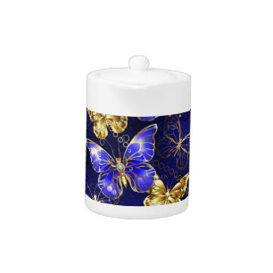 Composition with Sapphire Butterflies Teapot