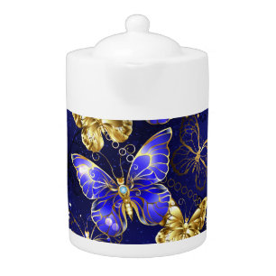 Composition with Sapphire Butterflies Teapot