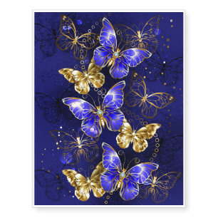 Composition with Sapphire Butterflies Temporary Tattoos