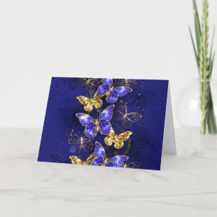 Composition with Sapphire Butterflies Thank You Card