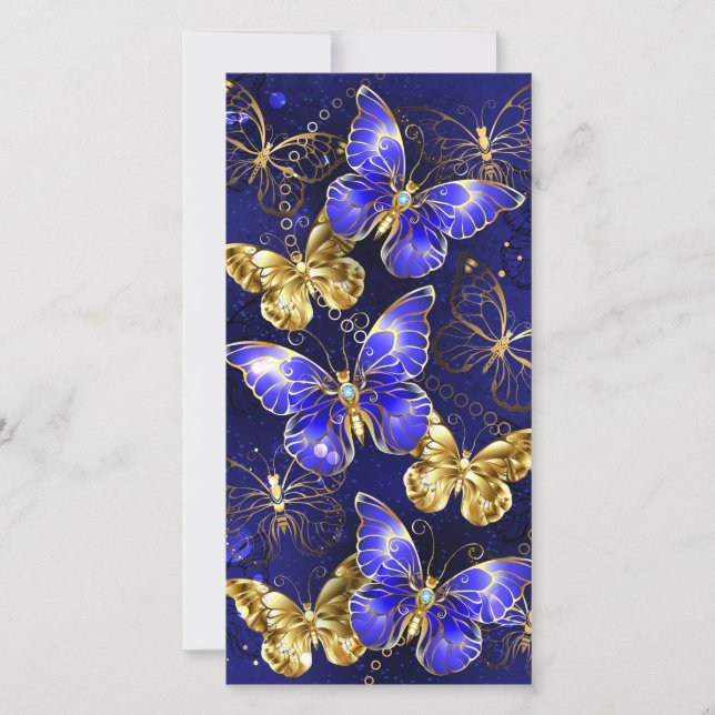 Composition with Sapphire Butterflies Thank You Card (Front)