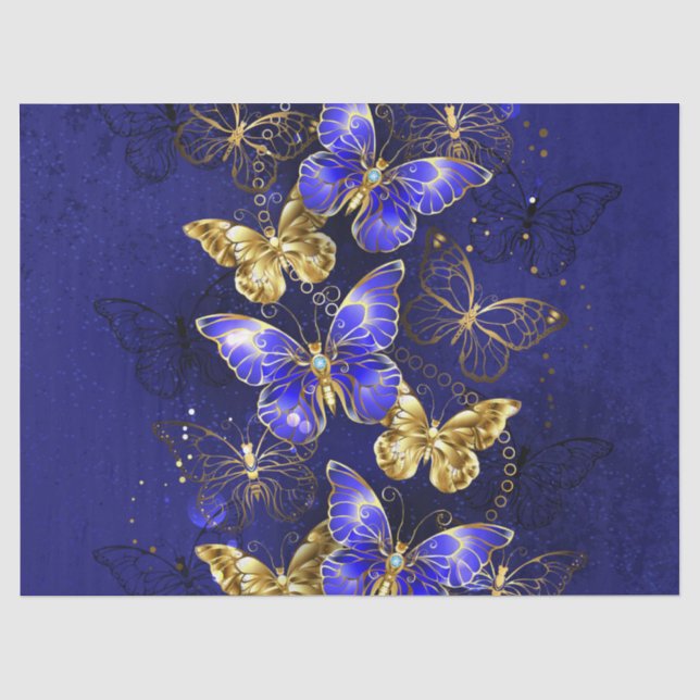 Composition with Sapphire Butterflies Tissue Paper (Front)