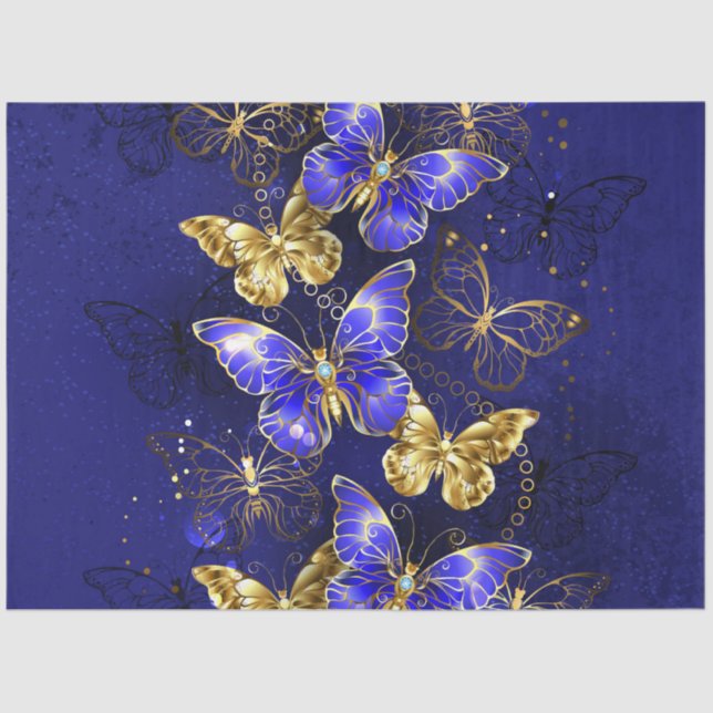 Composition with Sapphire Butterflies Tissue Paper (Front)