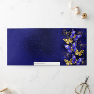 Composition with Sapphire Butterflies Tri-Fold Holiday Card