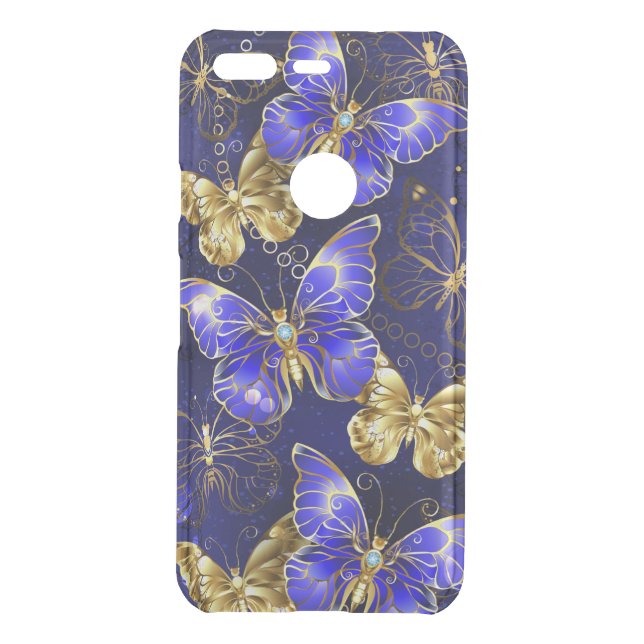 Composition with Sapphire Butterflies Uncommon Google Pixel Case (Back)