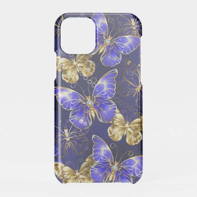 Composition with Sapphire Butterflies Uncommon iPhone Case (Back)