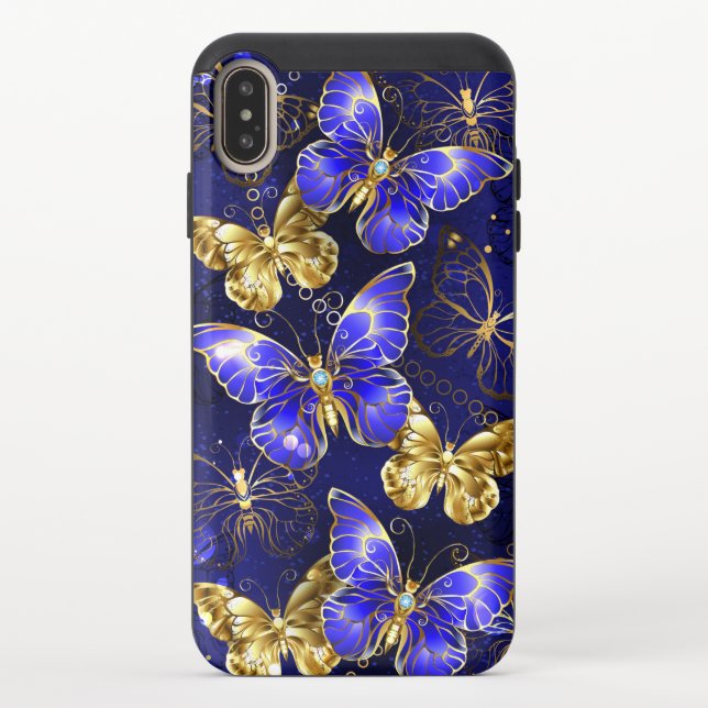 Composition with Sapphire Butterflies Uncommon iPhone Case (Back)