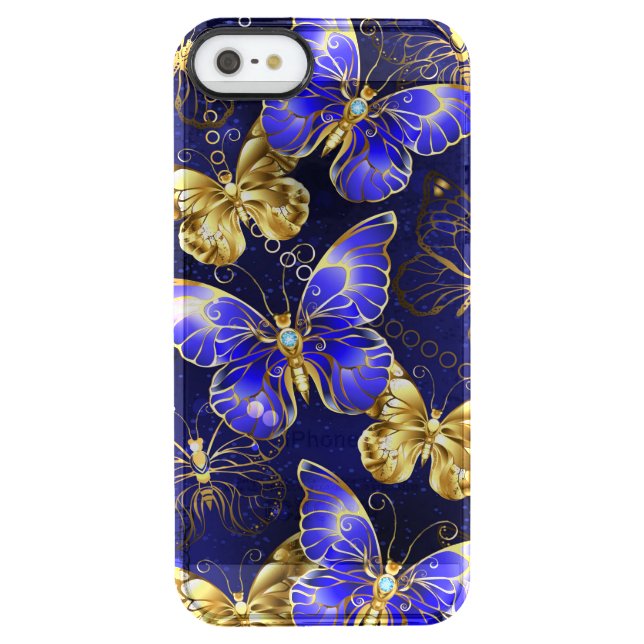 Composition with Sapphire Butterflies Uncommon iPhone Case (Back)