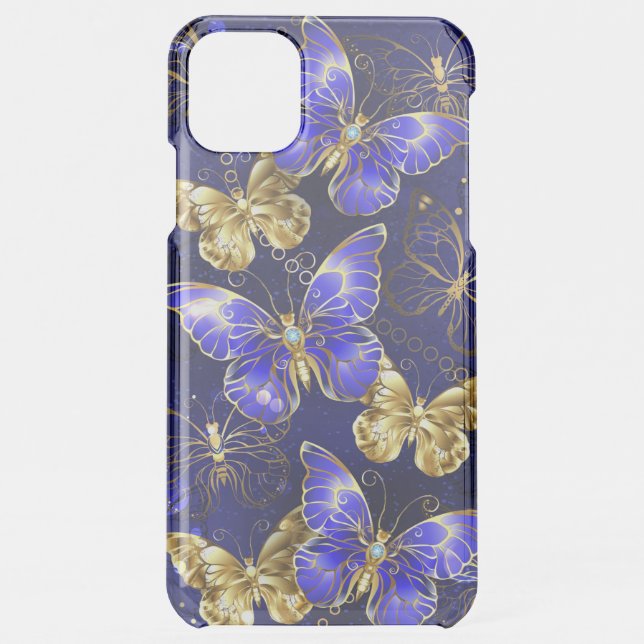 Composition with Sapphire Butterflies Uncommon iPhone Case (Back)