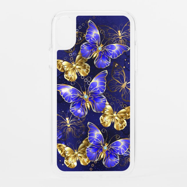 Composition with Sapphire Butterflies Uncommon iPhone Case (Back)