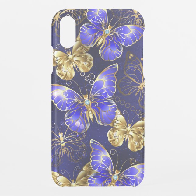 Composition with Sapphire Butterflies Uncommon iPhone Case (Back)