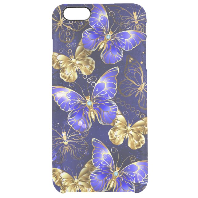 Composition with Sapphire Butterflies Uncommon iPhone Case (Back)