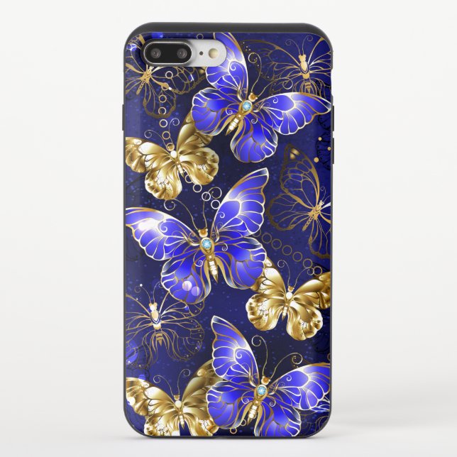 Composition with Sapphire Butterflies Uncommon iPhone Case (Back)