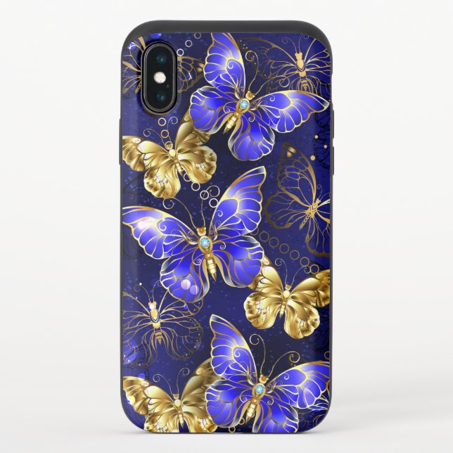 Composition with Sapphire Butterflies Uncommon iPhone Case (Back)