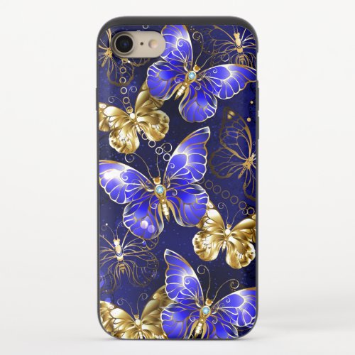 Composition with Sapphire Butterflies iPhone 87 Slider Case