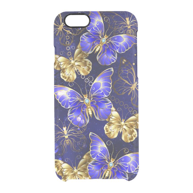 Composition with Sapphire Butterflies Uncommon iPhone Case (Back)