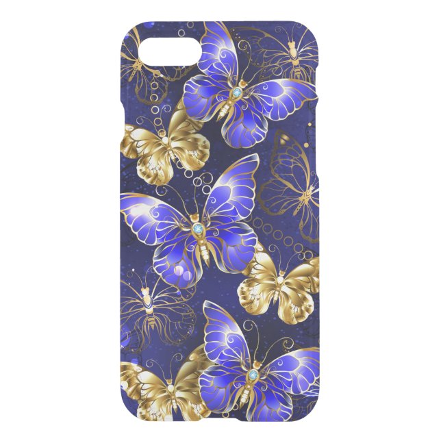 Composition with Sapphire Butterflies Uncommon iPhone Case (Back)