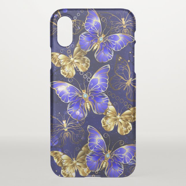 Composition with Sapphire Butterflies Uncommon iPhone Case (Back)