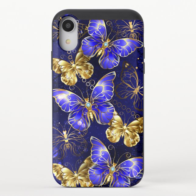 Composition with Sapphire Butterflies Uncommon iPhone Case (Back)