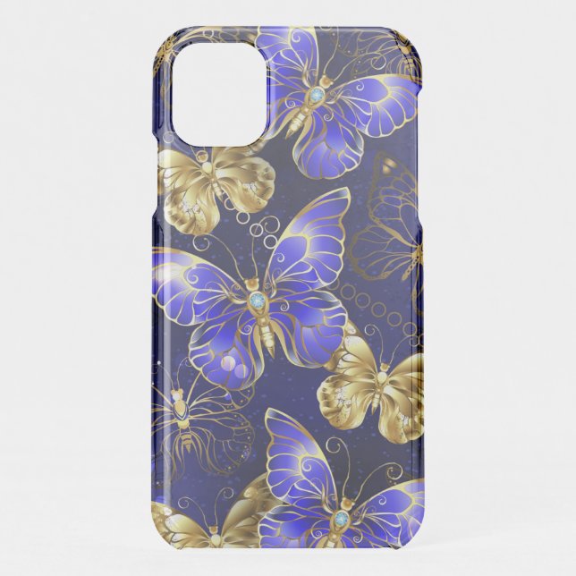 Composition with Sapphire Butterflies Uncommon iPhone Case (Back)