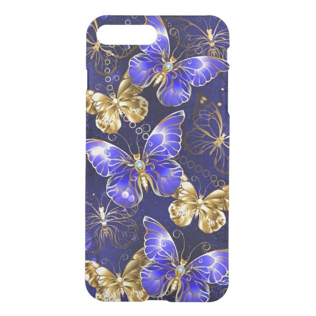 Composition with Sapphire Butterflies Uncommon iPhone Case (Back)