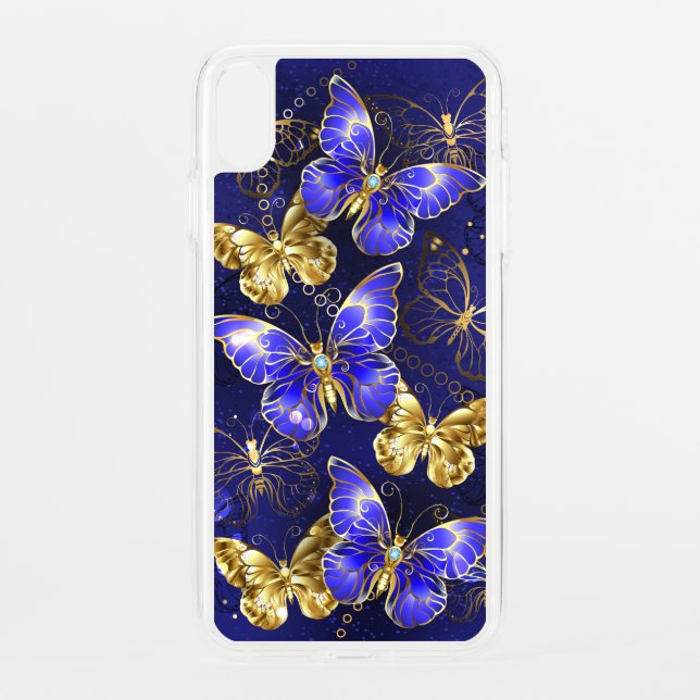 Composition with Sapphire Butterflies Uncommon iPhone Case (Back)