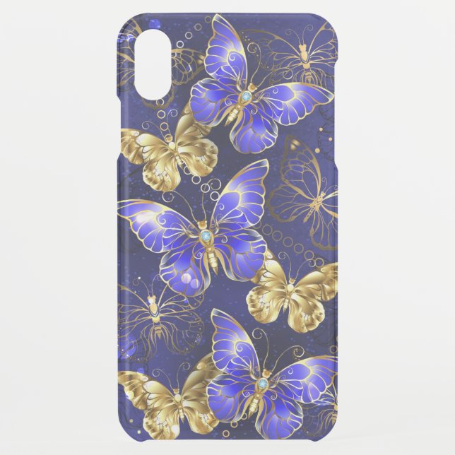 Composition with Sapphire Butterflies Uncommon iPhone Case (Back)