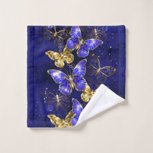 Composition with Sapphire Butterflies Wash Cloth