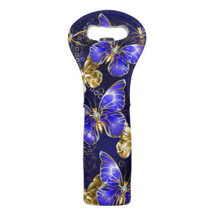 Composition with Sapphire Butterflies Wine Bag