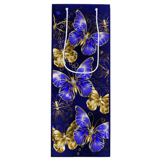Composition with Sapphire Butterflies Wine Gift Bag (Front)