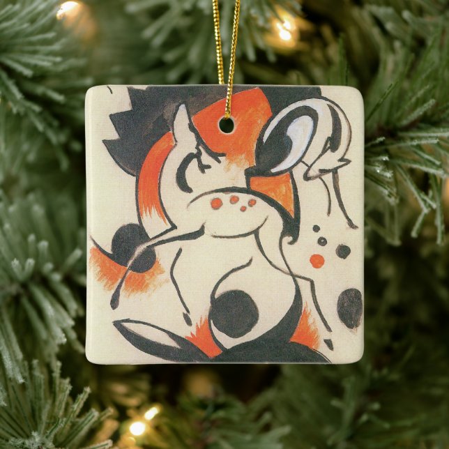 Composition with Two Deer by Franz Marc Ceramic Ornament (Tree)
