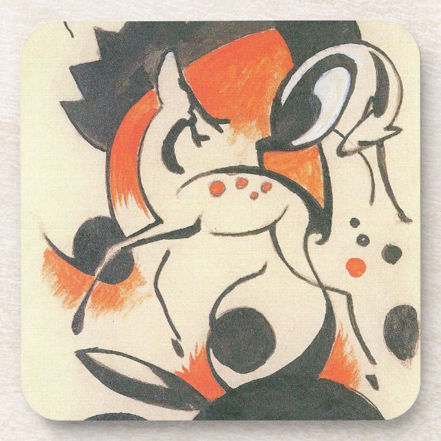 Composition with Two Deer by Franz Marc Coaster (Front)