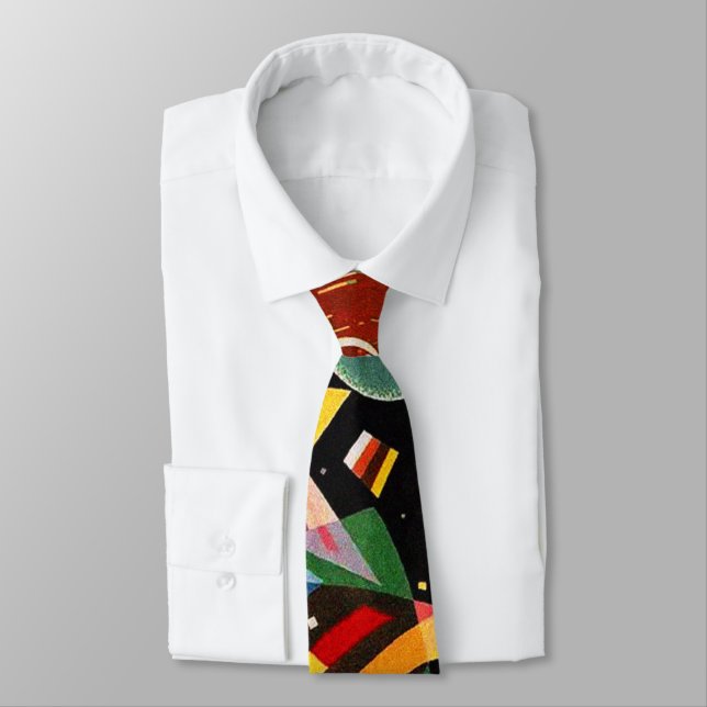 Composition X Biomorphic Abstraction - Kandinsky Neck Tie (Tied)