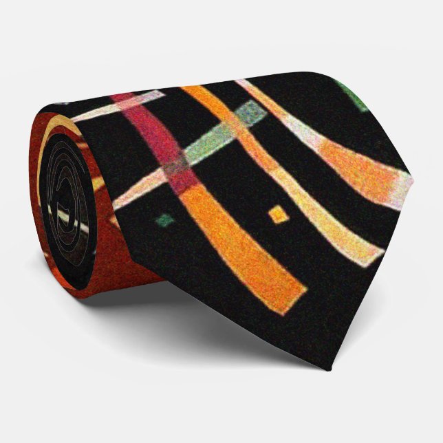 Composition X Biomorphic Abstraction - Kandinsky Neck Tie (Rolled)