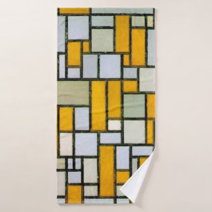 Composition Yellow and Gray, Mondrian Bath Towel